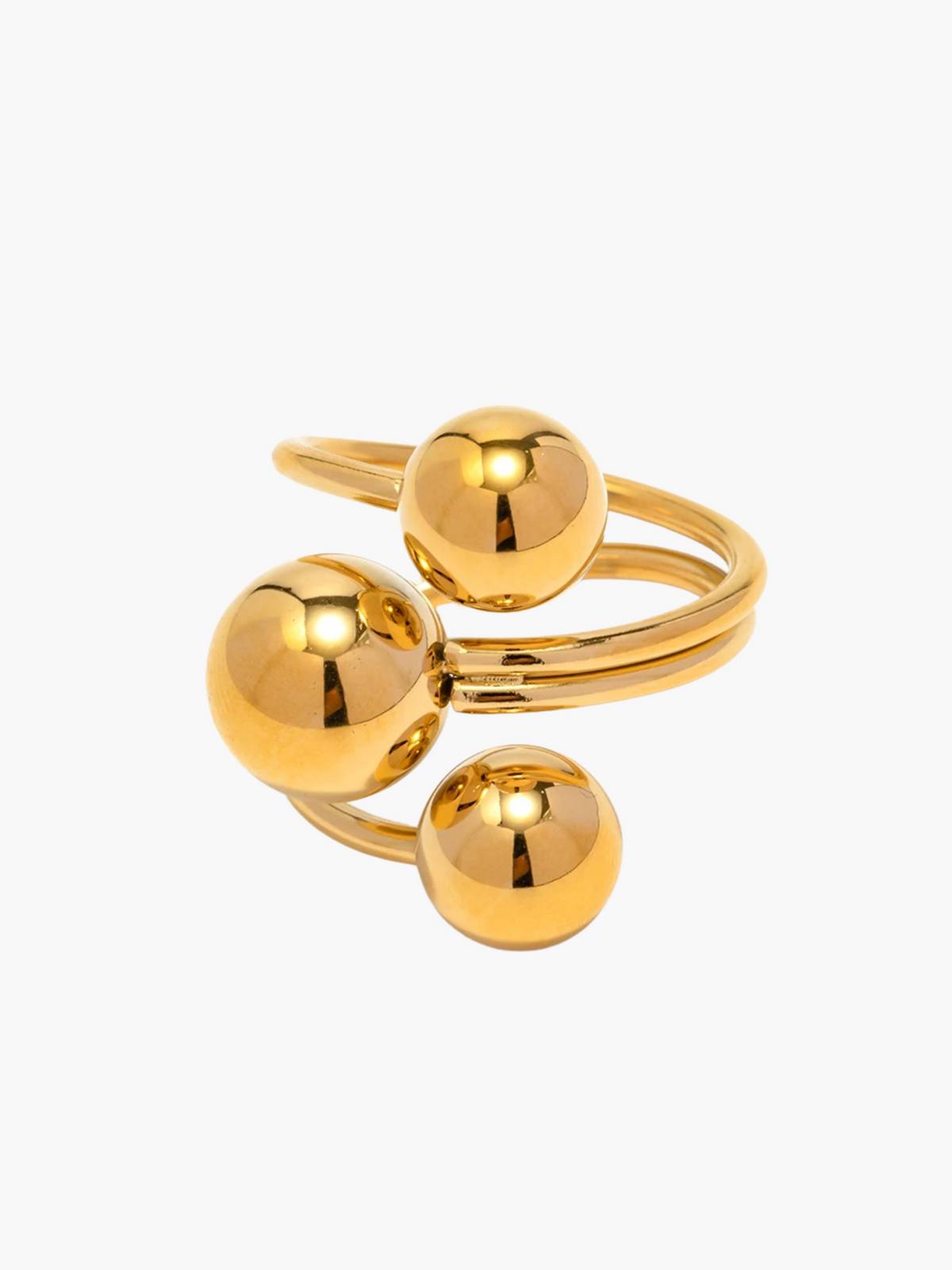 Roza | 18K Elegante Driedelige Bollen Ring