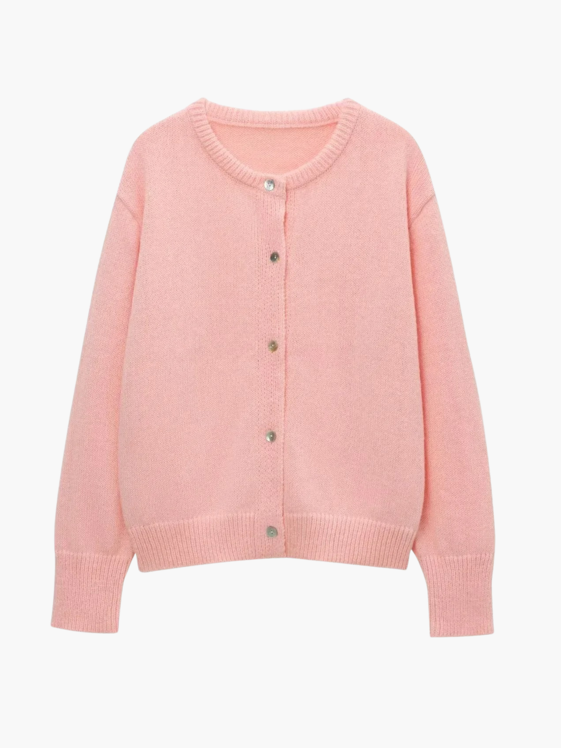 Lyla | Elegante Ronde Hals Gebreide Cardigan met Pastelkleuren