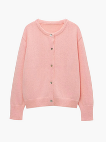 Lyla | Elegante Ronde Hals Gebreide Cardigan met Pastelkleuren