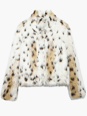 Vanes | Chique Winterjas met Faux Fur en Luipaardprint voor Dames