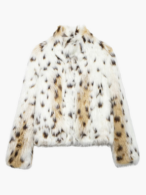 Vanes | Chique Winterjas met Faux Fur en Luipaardprint voor Dames