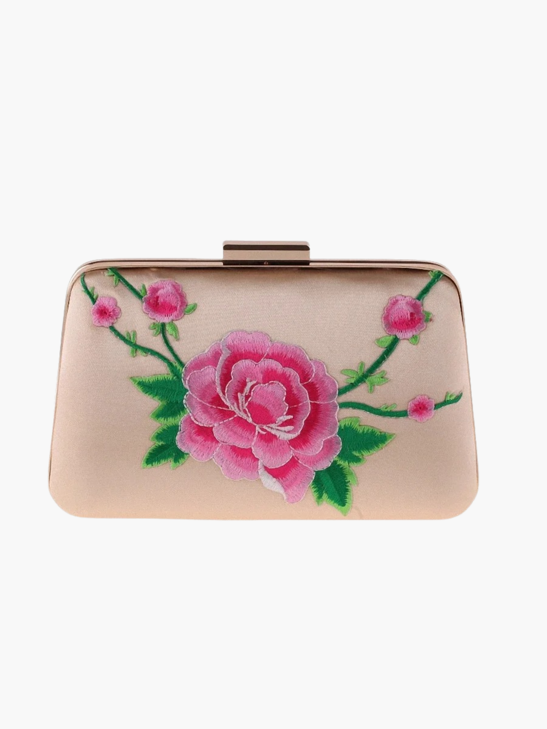 Daliah | Vintage Handtas met Bloemenborduur en Natuursteentjes