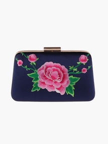 Daliah | Vintage Handtas met Bloemenborduur en Natuursteentjes