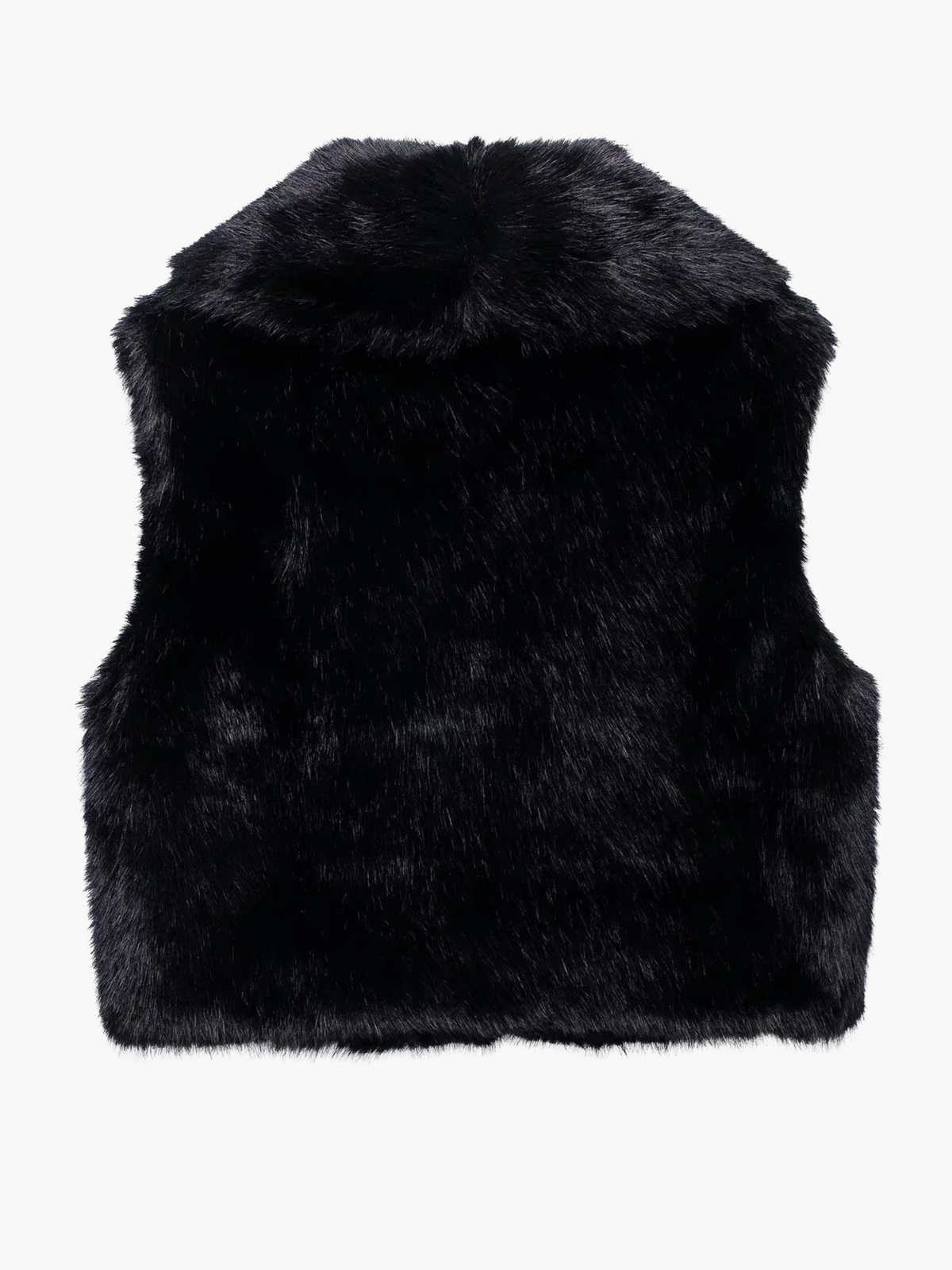 Noortje | Vintage Zwarte Mouwloze Faux Fur Gilet voor Dames