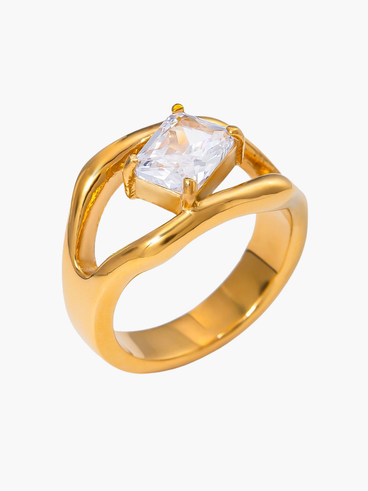 Wies | 18K Luxe Dubbelgelaagde Ring met Zirkonia