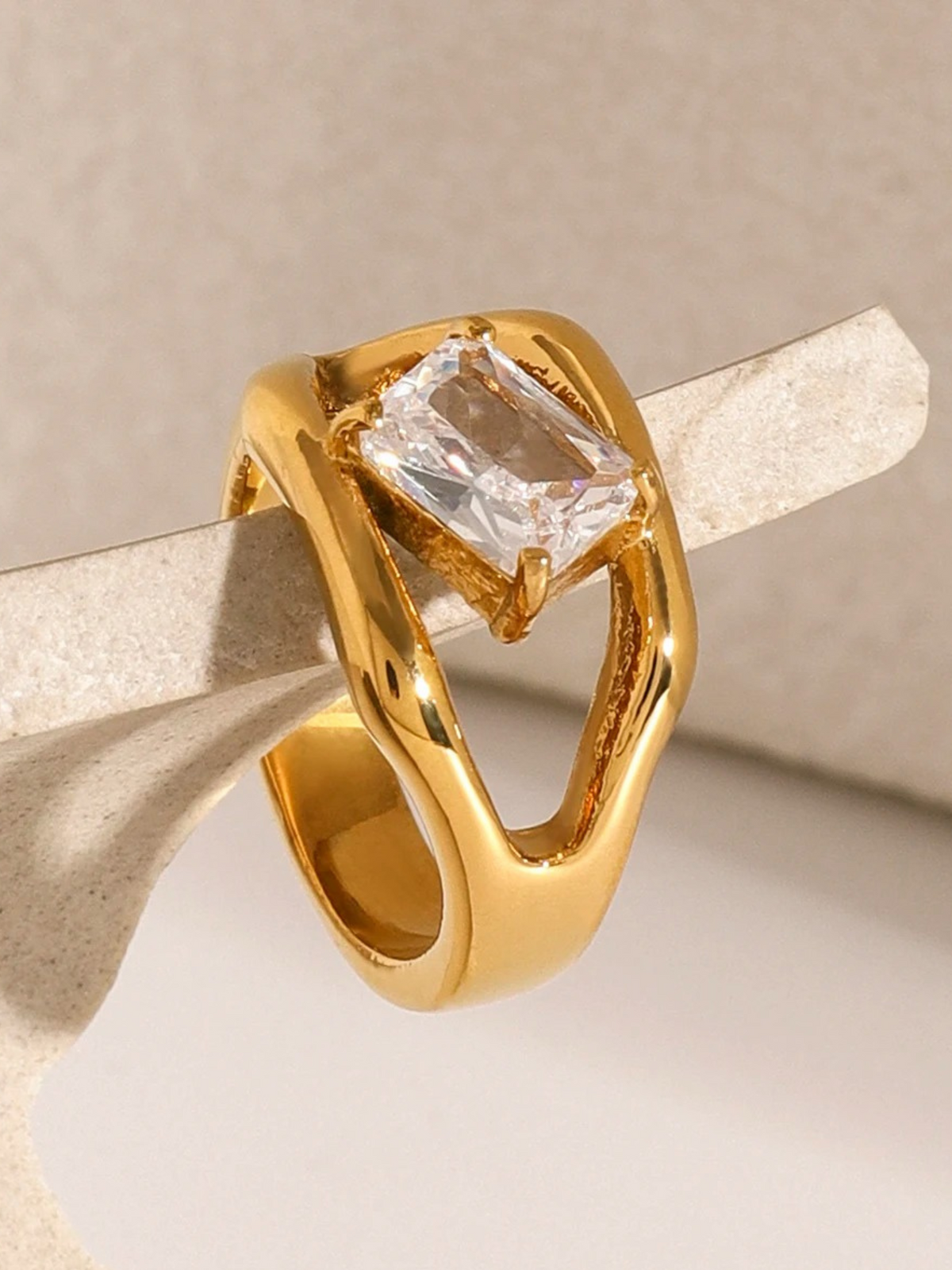 Wies | 18K Luxe Dubbelgelaagde Ring met Zirkonia