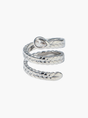 Sylvia | Serpentine Ring met Cubic Zirkonia