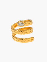 Sylvia | Serpentine Ring met Cubic Zirkonia