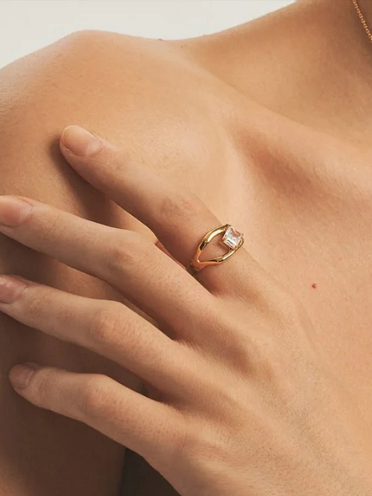 Wies | 18K Luxe Dubbelgelaagde Ring met Zirkonia