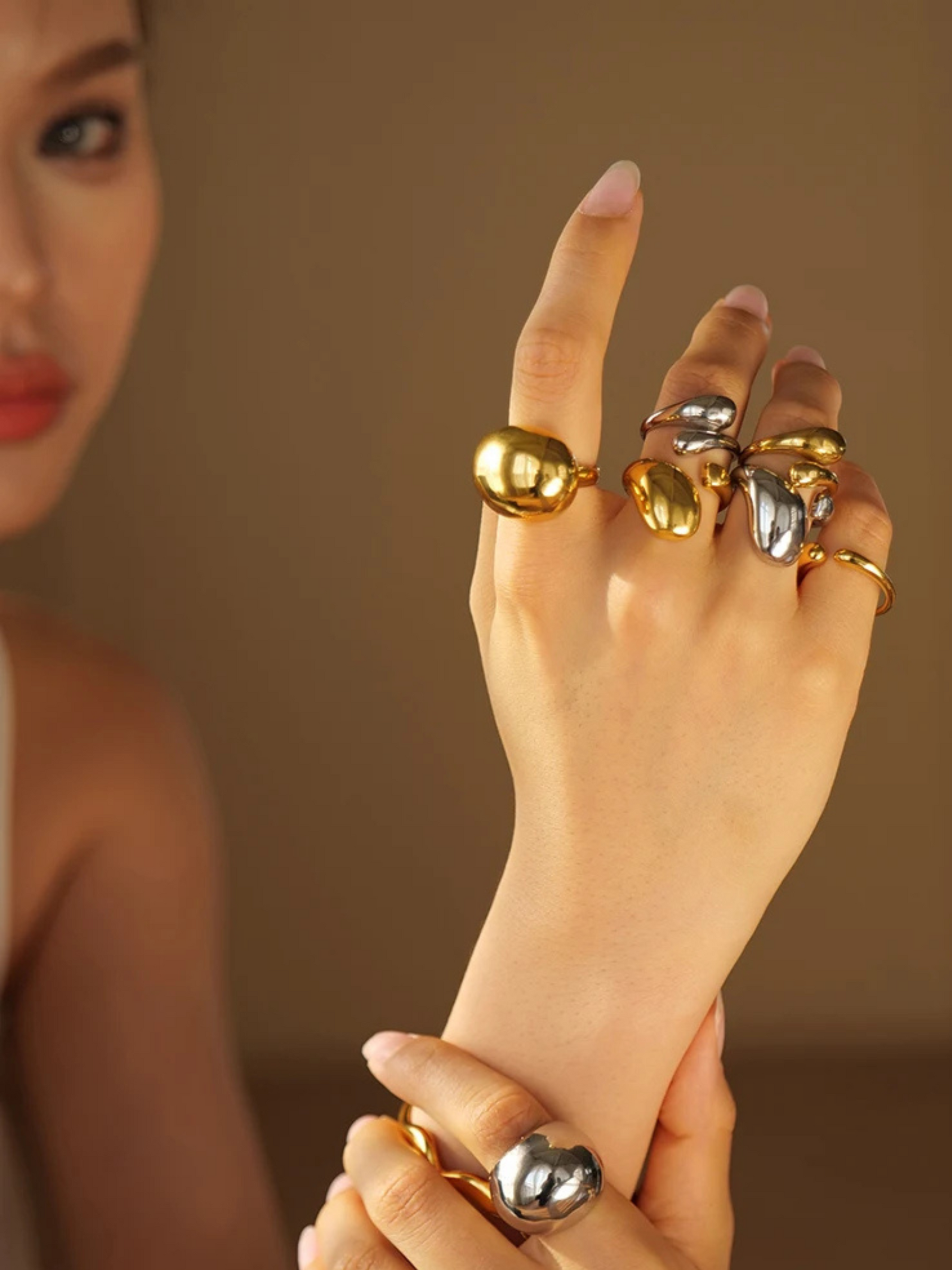 Melisa | Trendy Waterdruppel Statement Ring