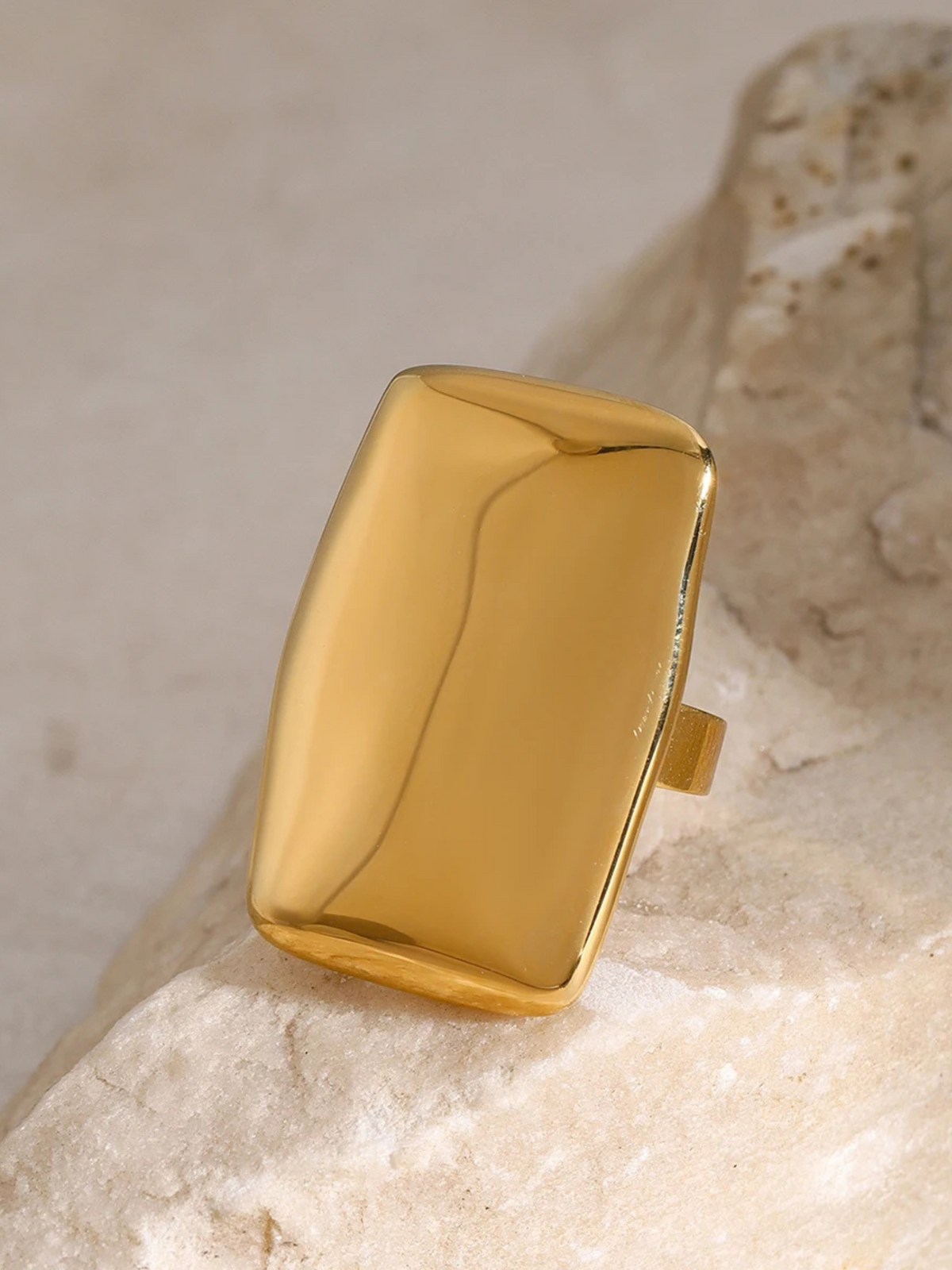 Kelly | 18K Rechthoekige Chunky Ring