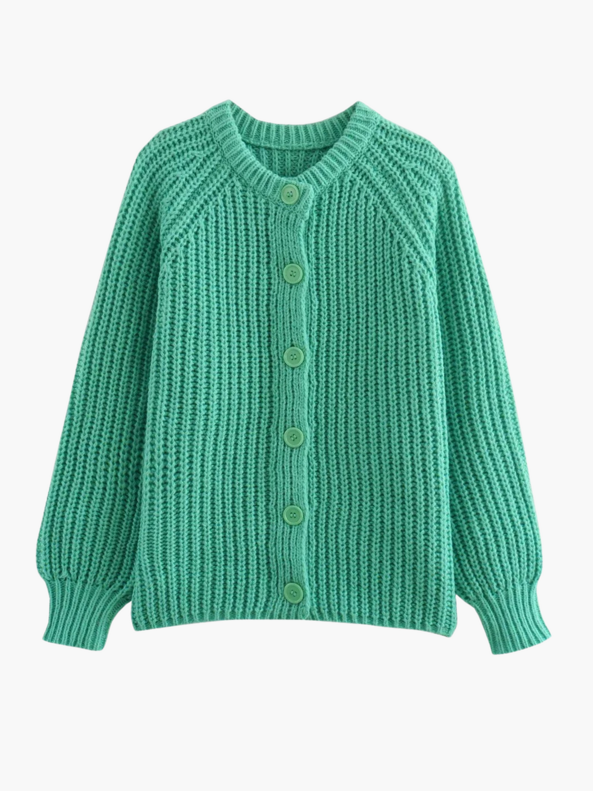 Jasmijn | Luxe Enkelrijige Gebreide Cardigan met Knoopsluiting bij de Hals