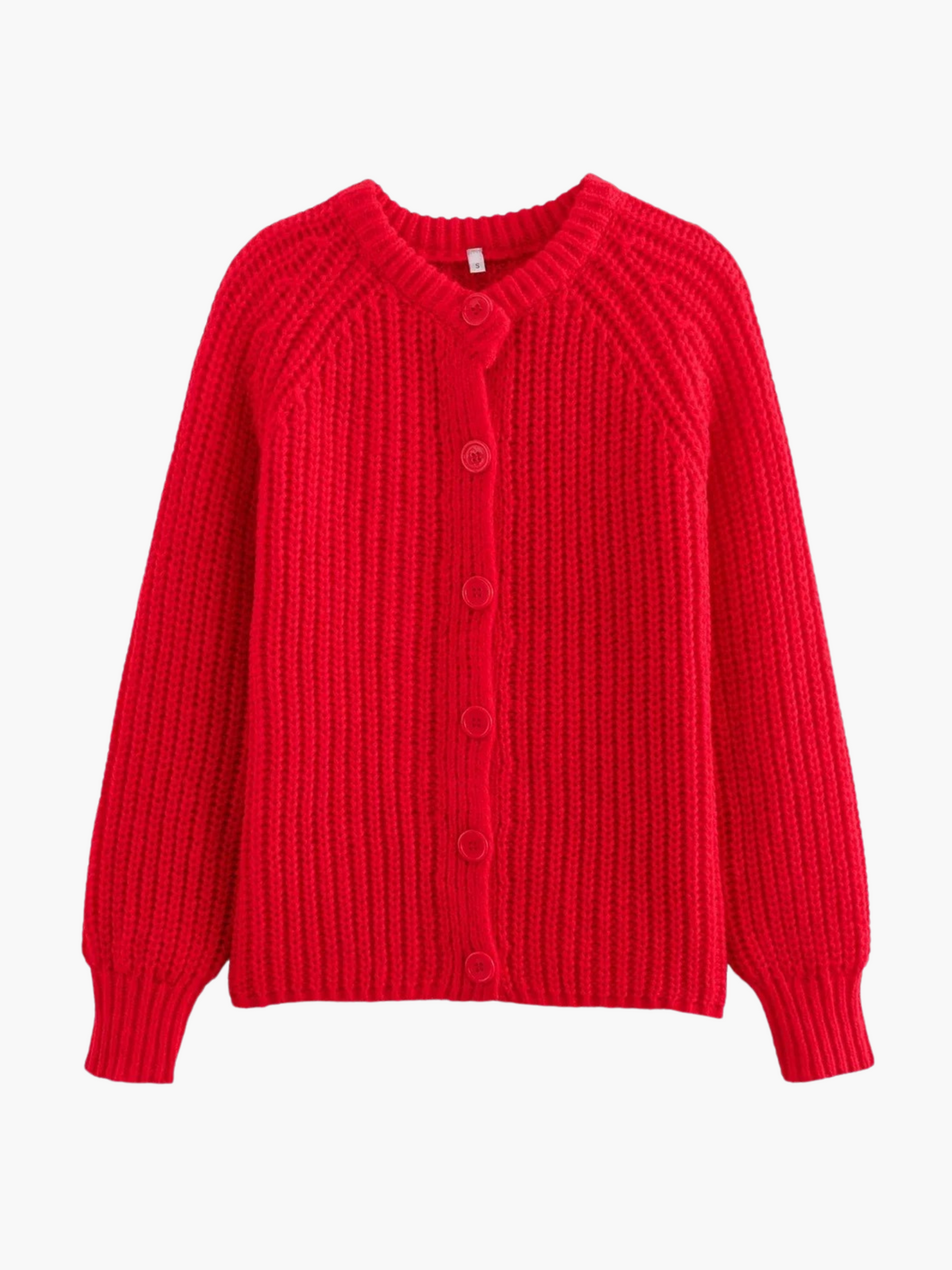 Jasmijn | Luxe Enkelrijige Gebreide Cardigan met Knoopsluiting bij de Hals