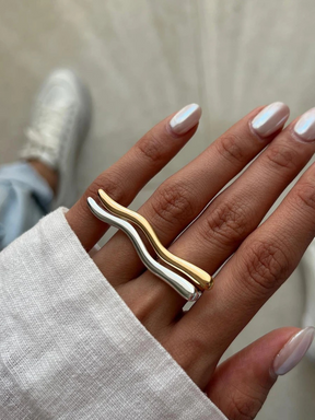 Mila | Elegante Open Ring met Geometrisch Ontwerp