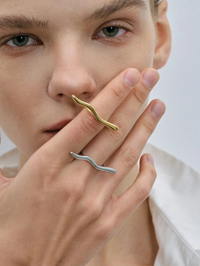 Mila | Elegante Open Ring met Geometrisch Ontwerp