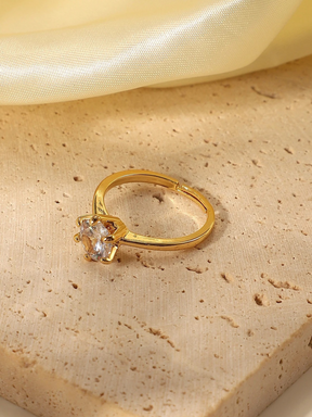 Nila | 18K Zes-Poot Ring met Zirkonia