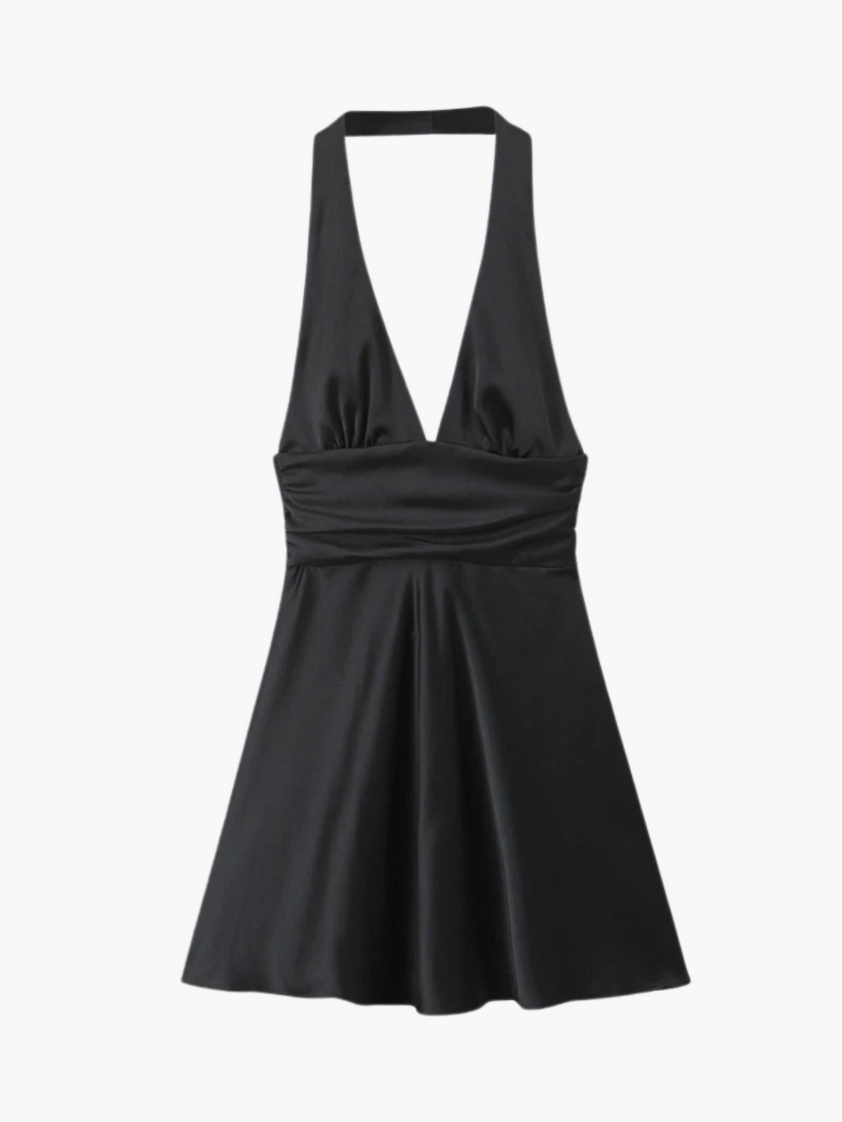 Talia | Elegante Halter Mouwloze Satijnen Mini Jurk