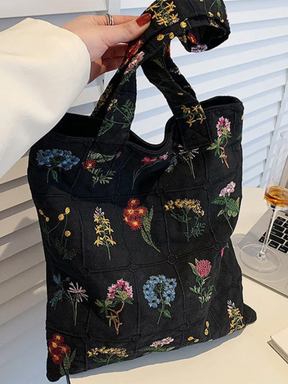 Bianca | Geborduurde Bloemen Tote Tas