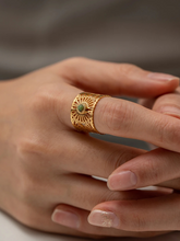 Malou | 18K Vintage Open Ring met Natuursteen