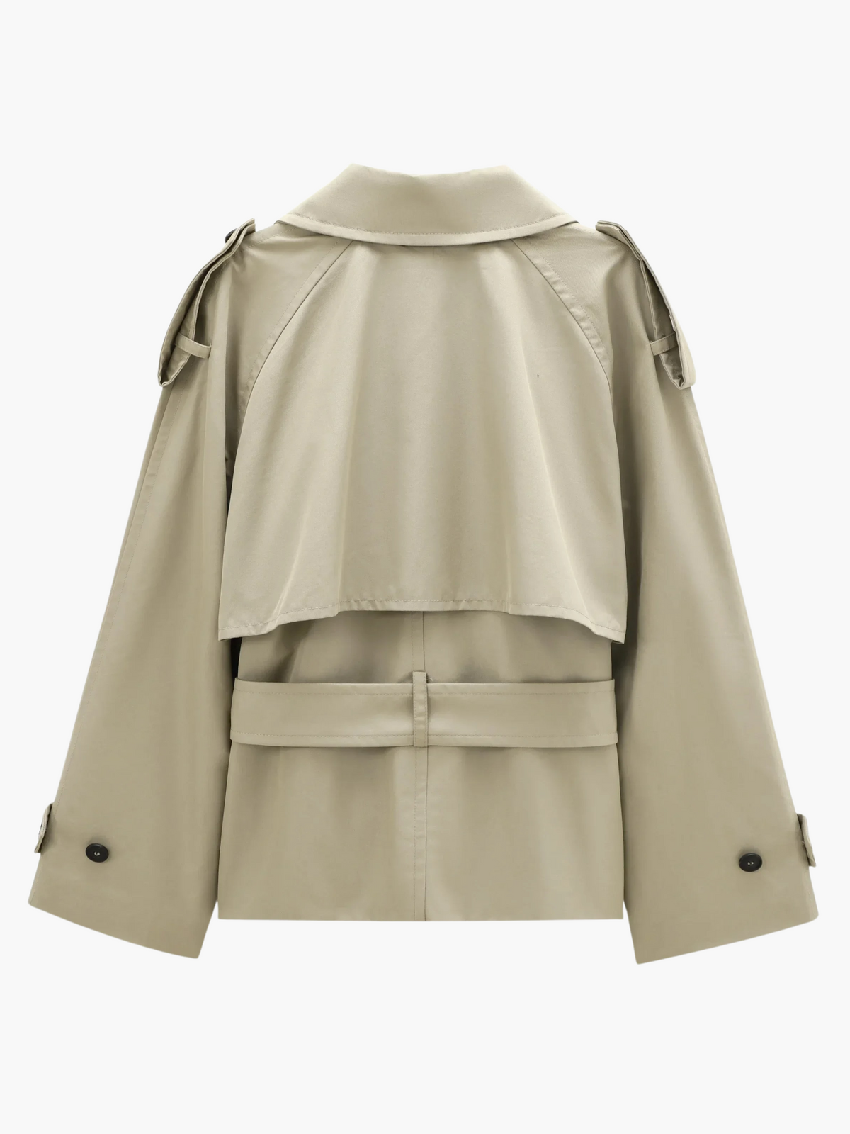 Jana | Chique Kort Dubbelrijige Trenchcoat met Riem