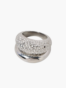 Emily | Elegante Dubbelgelaagde Ring met Gehamerd Patroon