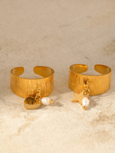 Ulla | 18K Elegante Brede Ring met Parelhanger