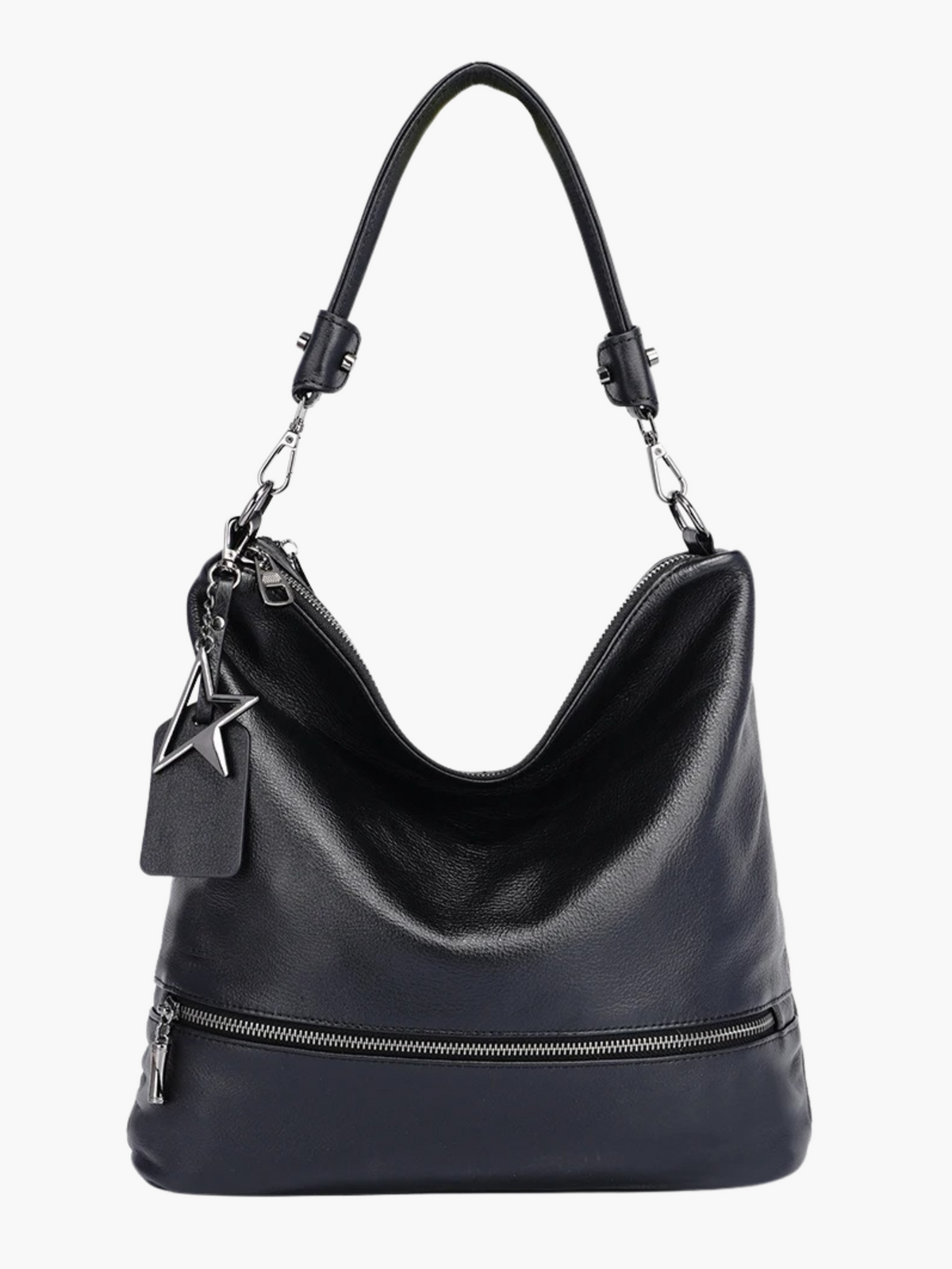 Enola | Trendy Echt Leren Hobo Tas met Multi-Pockets