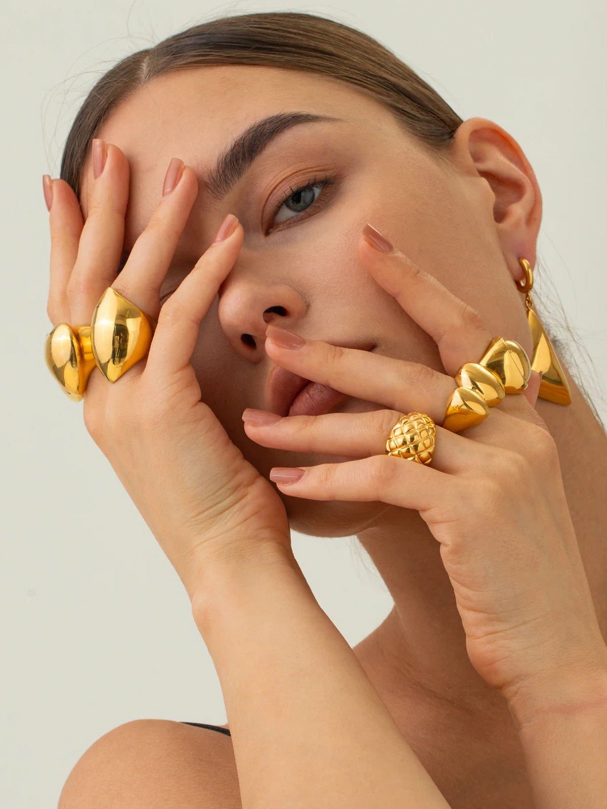 Ysabella | Glanzende Brede Ovale Statement Ring