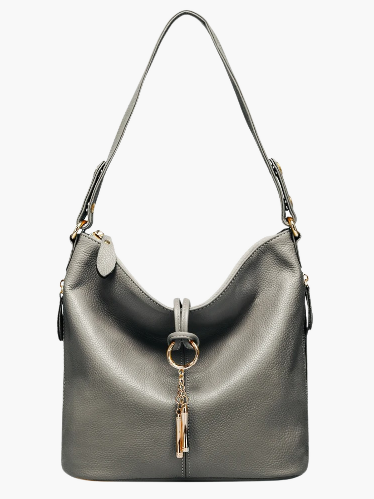 Linsey | Casual Leren Hobo Tas met Retro Charmante Ring