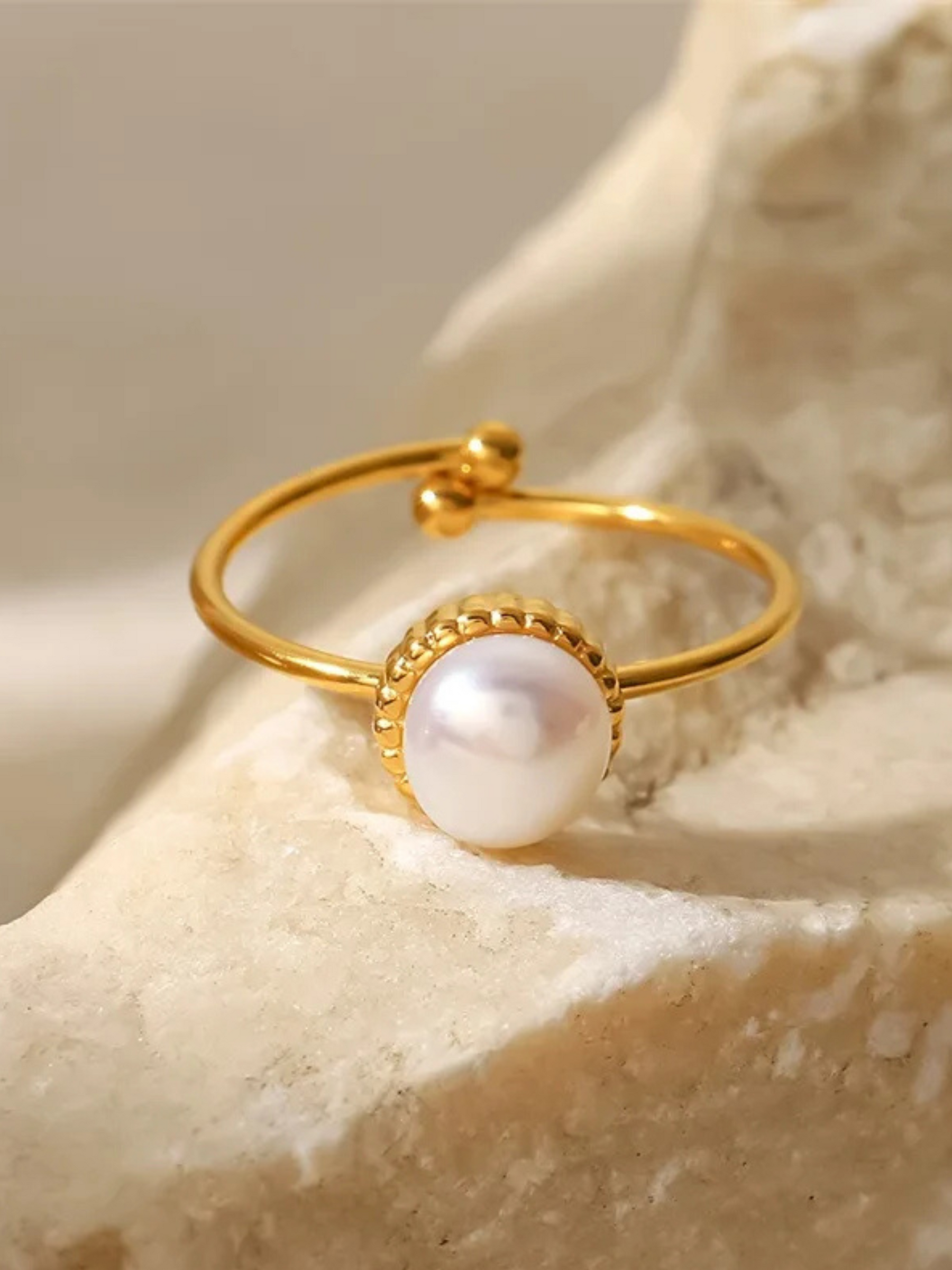 Marelle | 18K Vintage Ring met Natuurlijke Parel