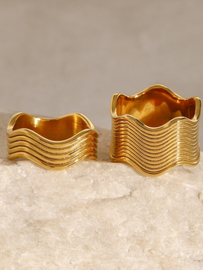 Cassy | 18K Vintage Gebogen Brede Ring