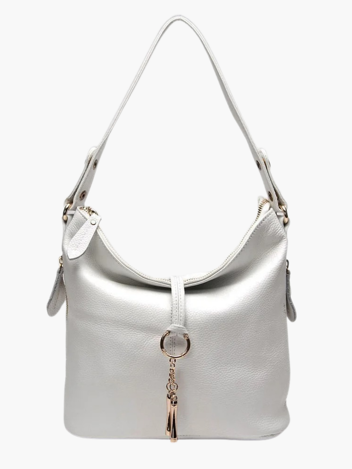 Linsey | Casual Leren Hobo Tas met Retro Charmante Ring