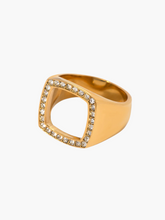 Jasper | Luxe Vierkant Ring met Zirkonia Inleg