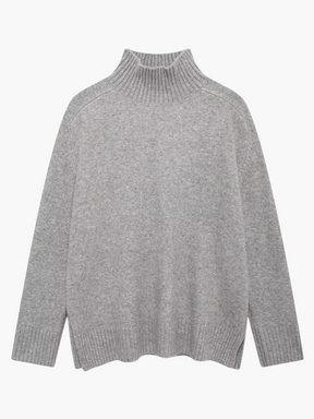 Niamh | Luxe Coltrui Gebreide Sweater met Zijsplitzoom