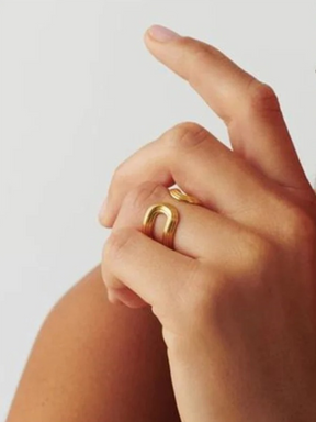 Minte | Minimalistische Gestreepte Open Ring