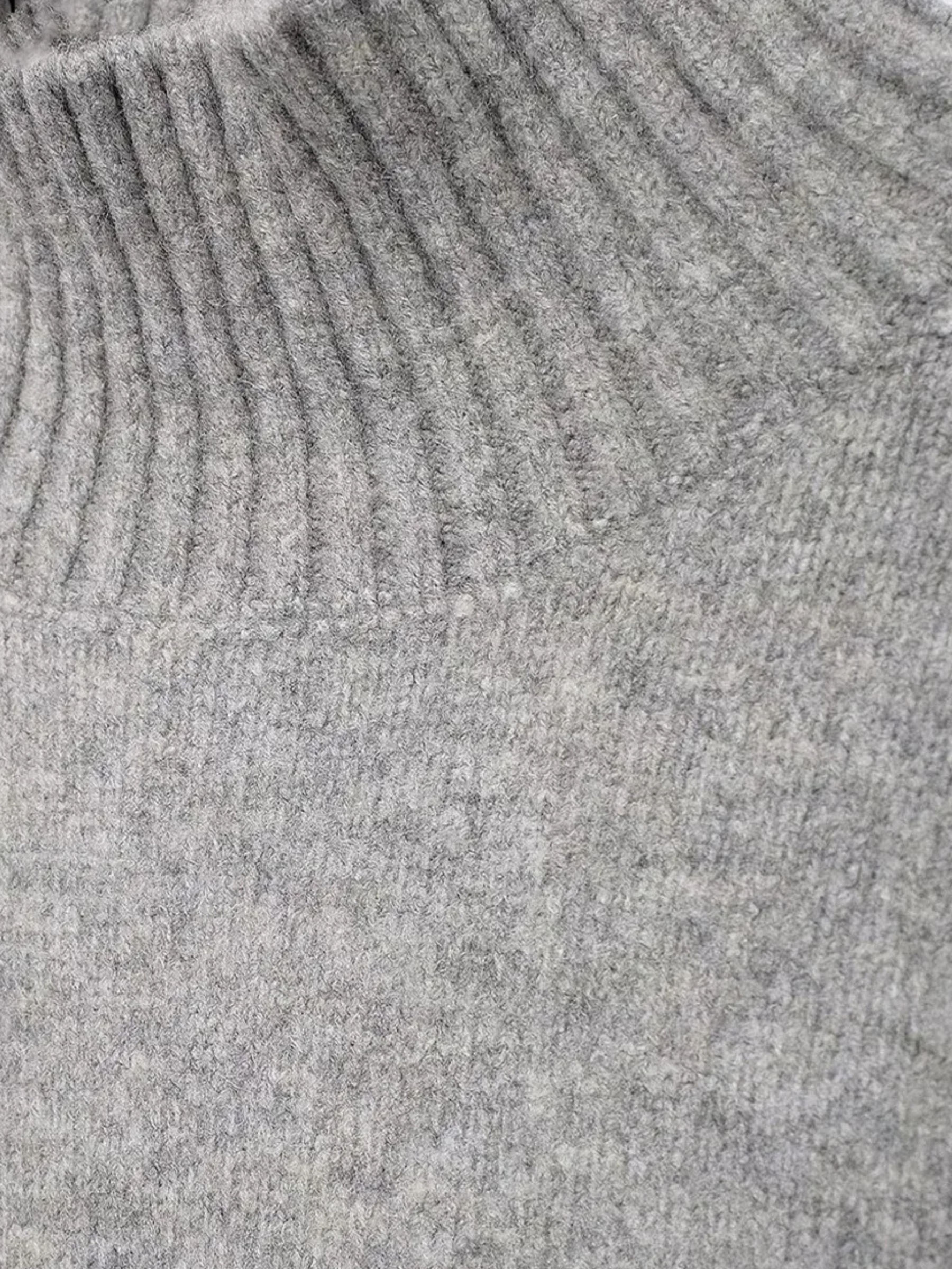 Niamh | Luxe Coltrui Gebreide Sweater met Zijsplitzoom