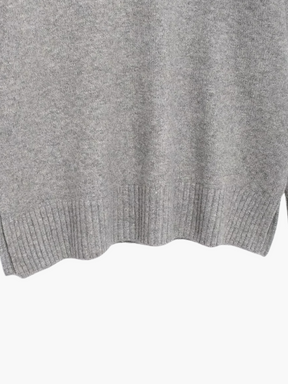 Niamh | Luxe Coltrui Gebreide Sweater met Zijsplitzoom