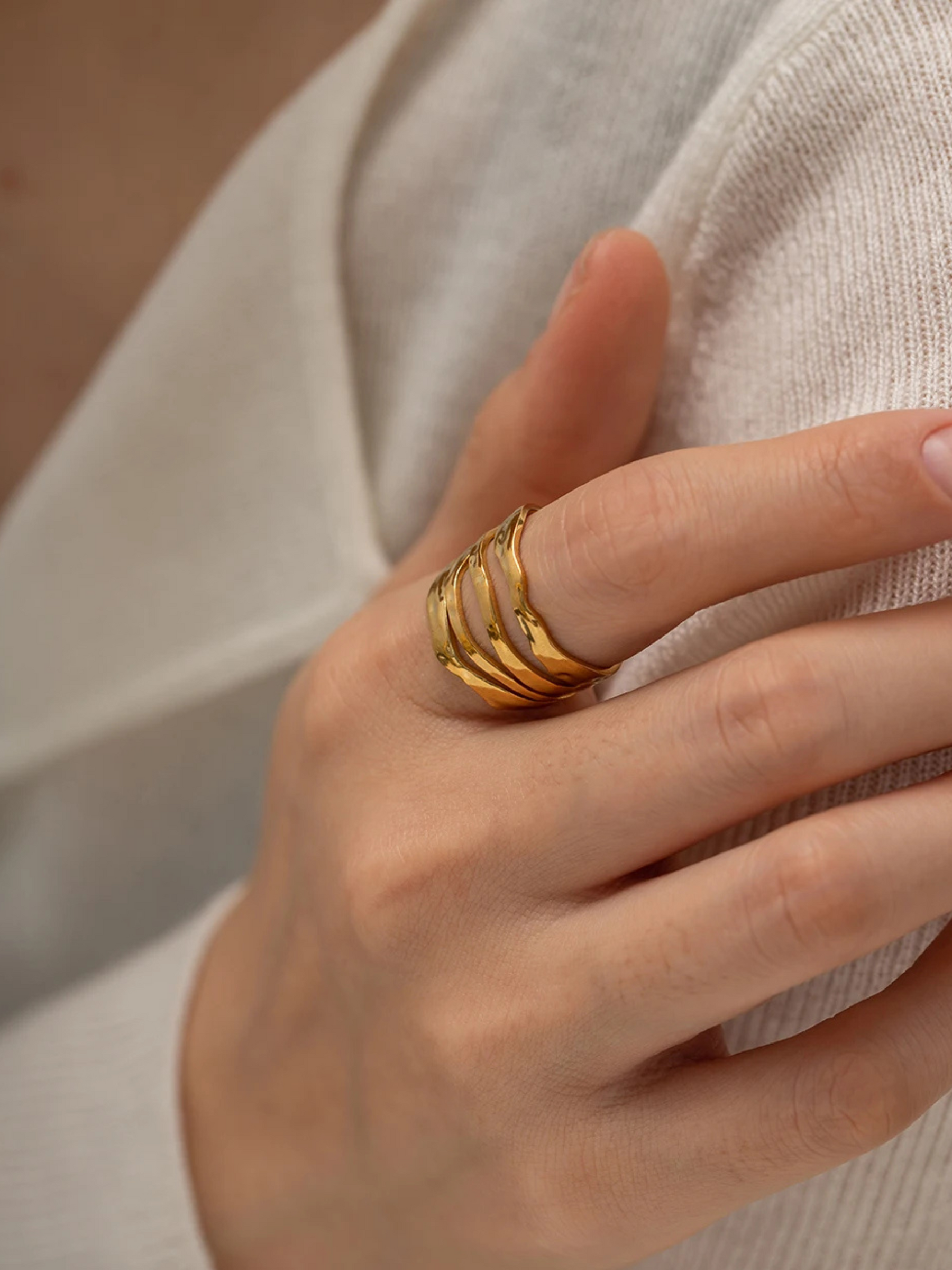 Clara | 18K Dubbellaagse Geometrische Ring