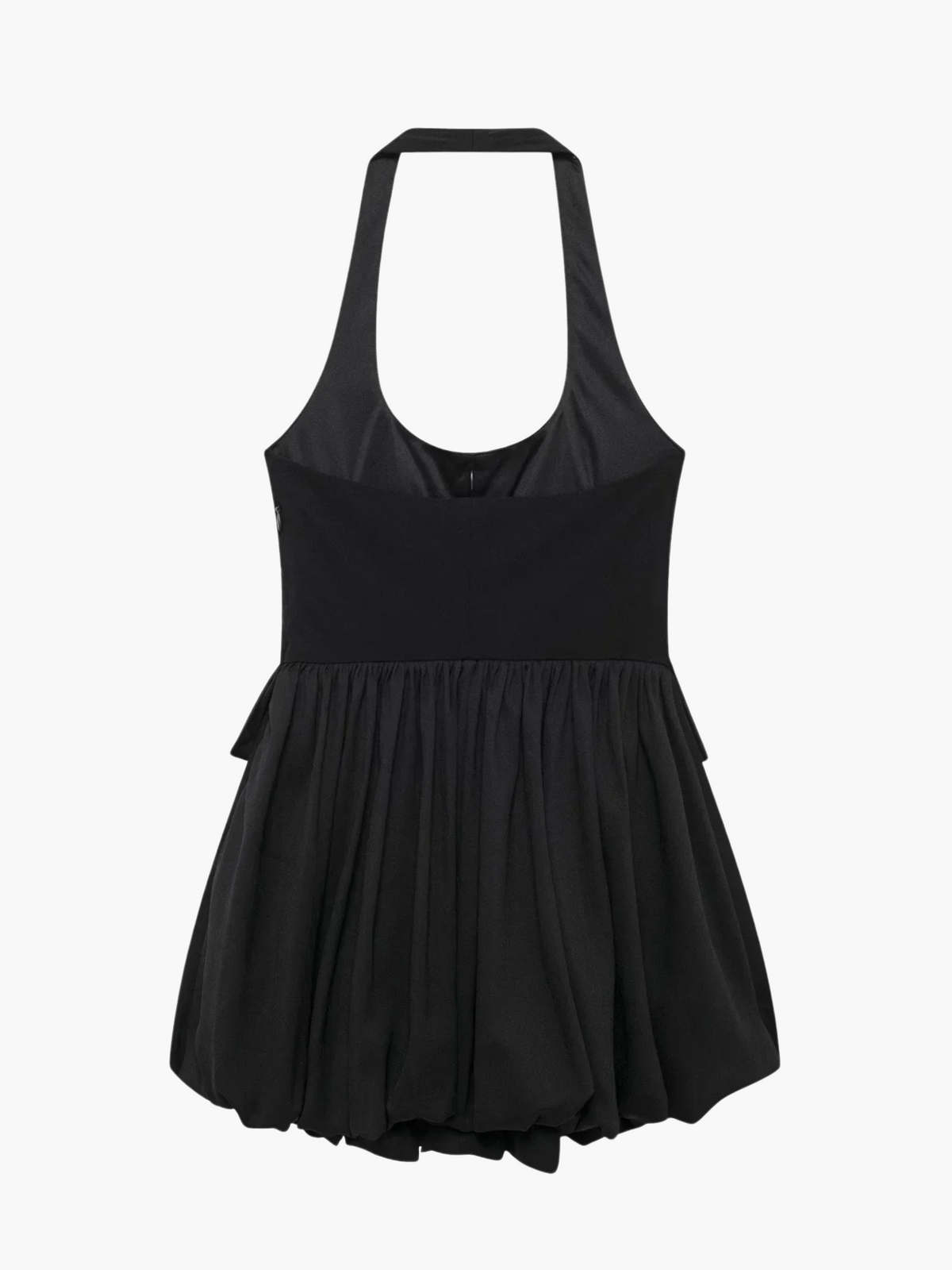 Kyra | Sexy Halter Open Rug Mouwloze Mini Jurk met Zijrits