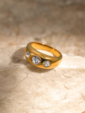 Marloes | 18K Vintage Ring met Zirkonia Steentjes