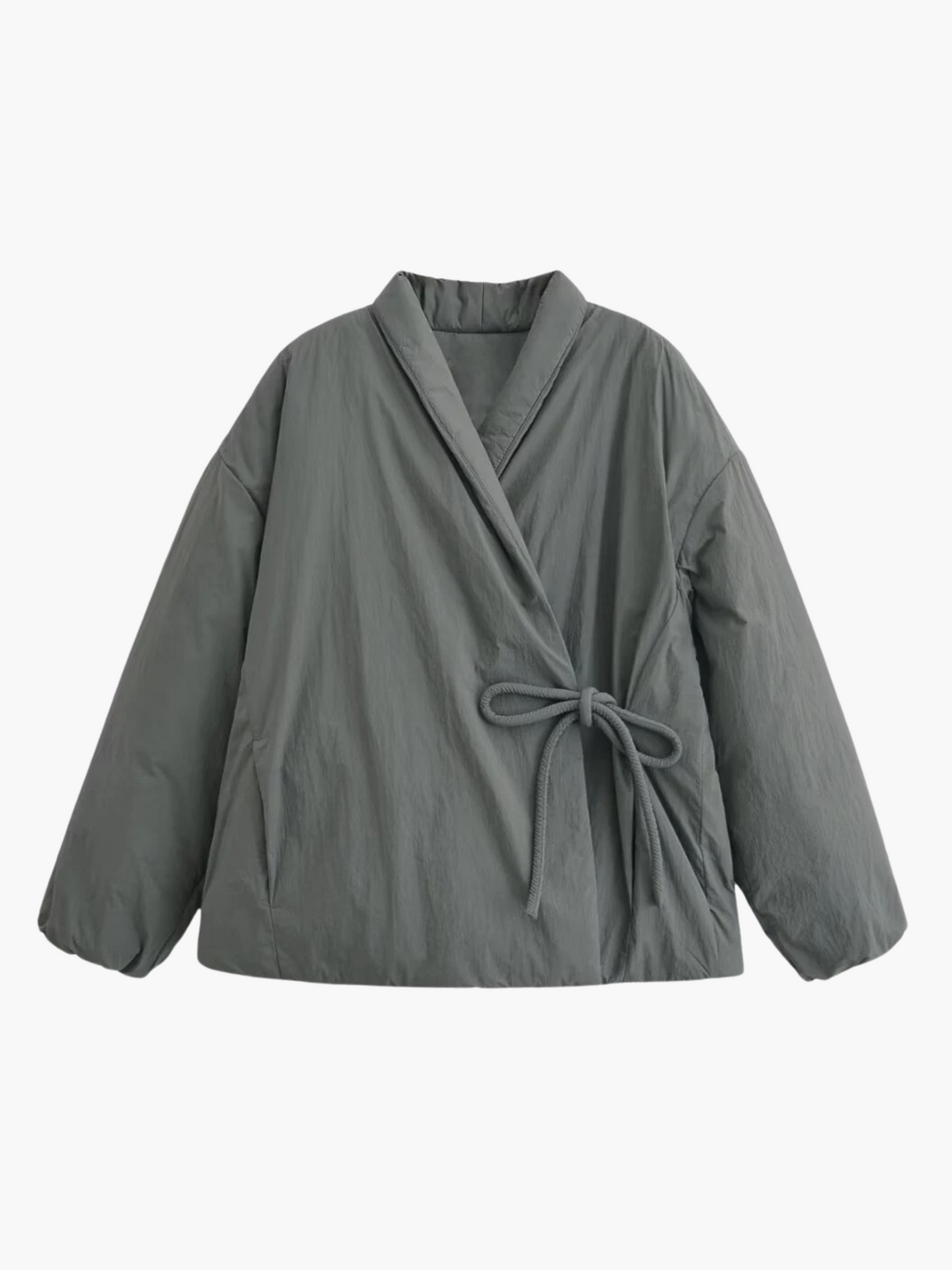 Isabelle | Effen Kimono-Stijl Jack met Lange Mouwen en Vetersluiting